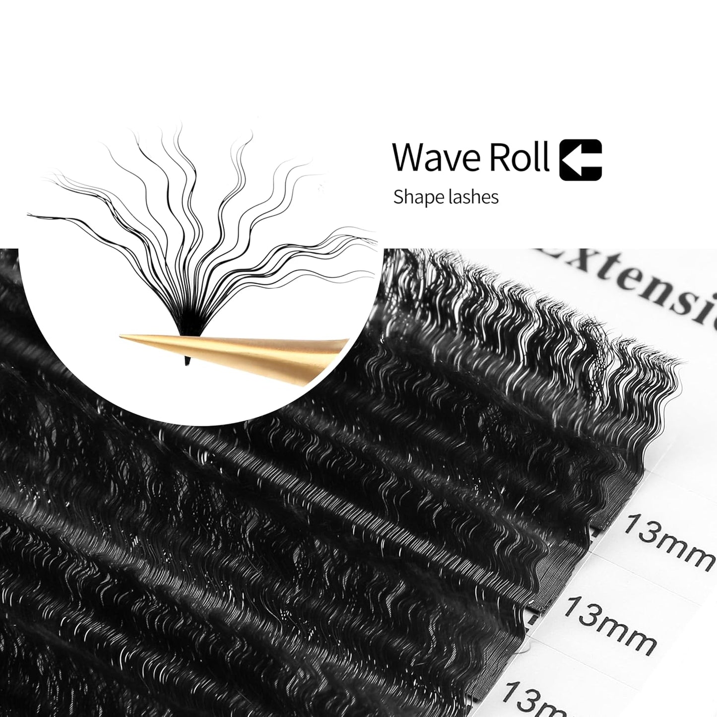 Lash Extensions Wool Curly Eyelash Extensions 0.07mm Thickness C Curl Mix 8-15mm Easy Fan Lashes Premade Fans Volume Lashes Matte Black Crisscross(Wool Curly,0.07-C,8-15mm)