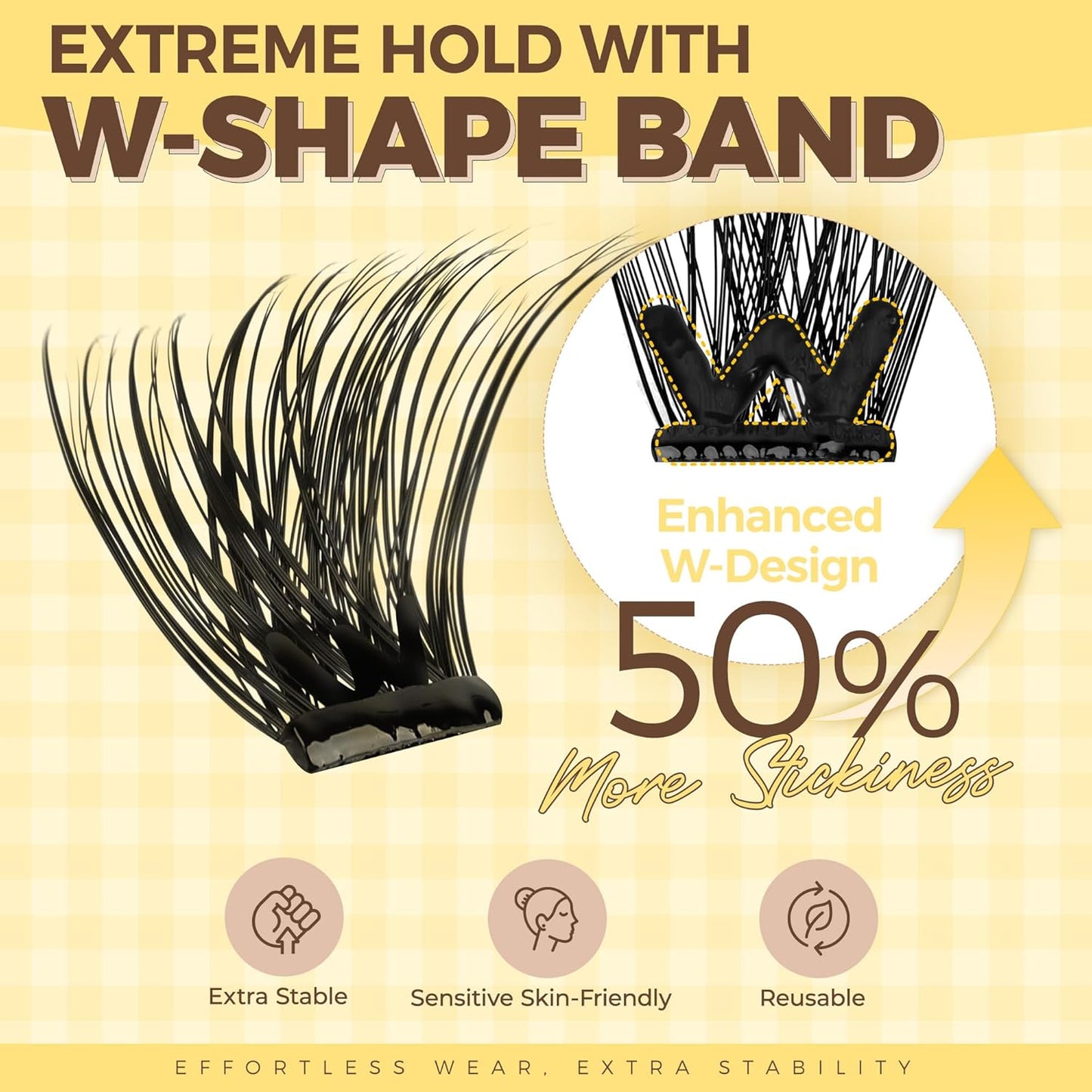 PopUp Self Adhesive Eyelashes Clusters, Press On Lashes Pre Glued Eyelash Extension Kit with Lash Tweezer,10-16mm No Glue No Remover Needed Self Adhesive Lashes Clusters CT50-D