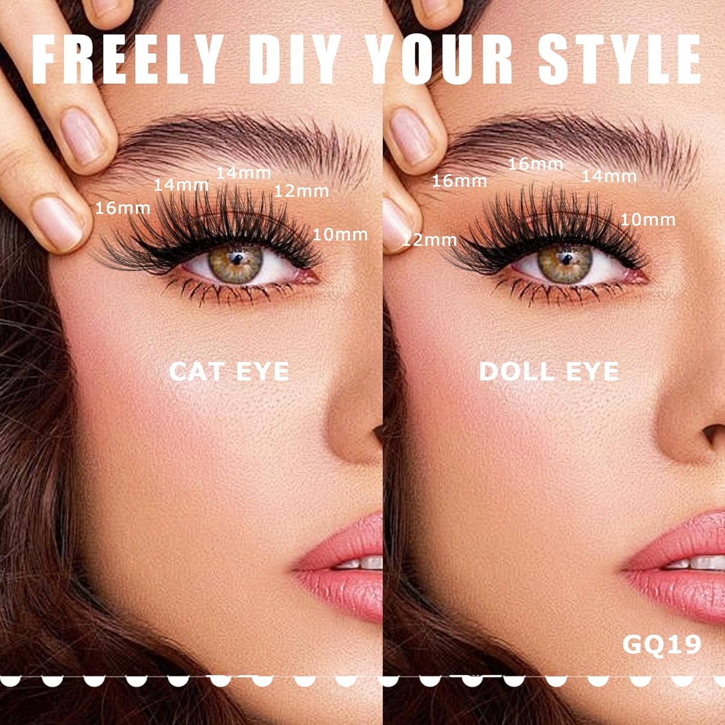 GAQQI Lash Clusters, Eyelash Clusters 120PCS C Curl Individual Lashes, Wispy Cluster Eyelash Extension 10-16mm Mixed Length, Natural Looking Cluster Lashes （GQ19, C Curl, 10-16mm)