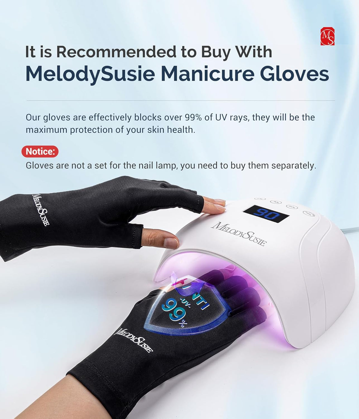 MelodySusie UV LED Nail Lamp, Professional UV Nail Light for All Gel Nails Polish Fast Curing with Automatic Sensor, 4 Timer, LCD Display Gel Polish Nail Dryer Nail Art Tools Manicure Accessories
