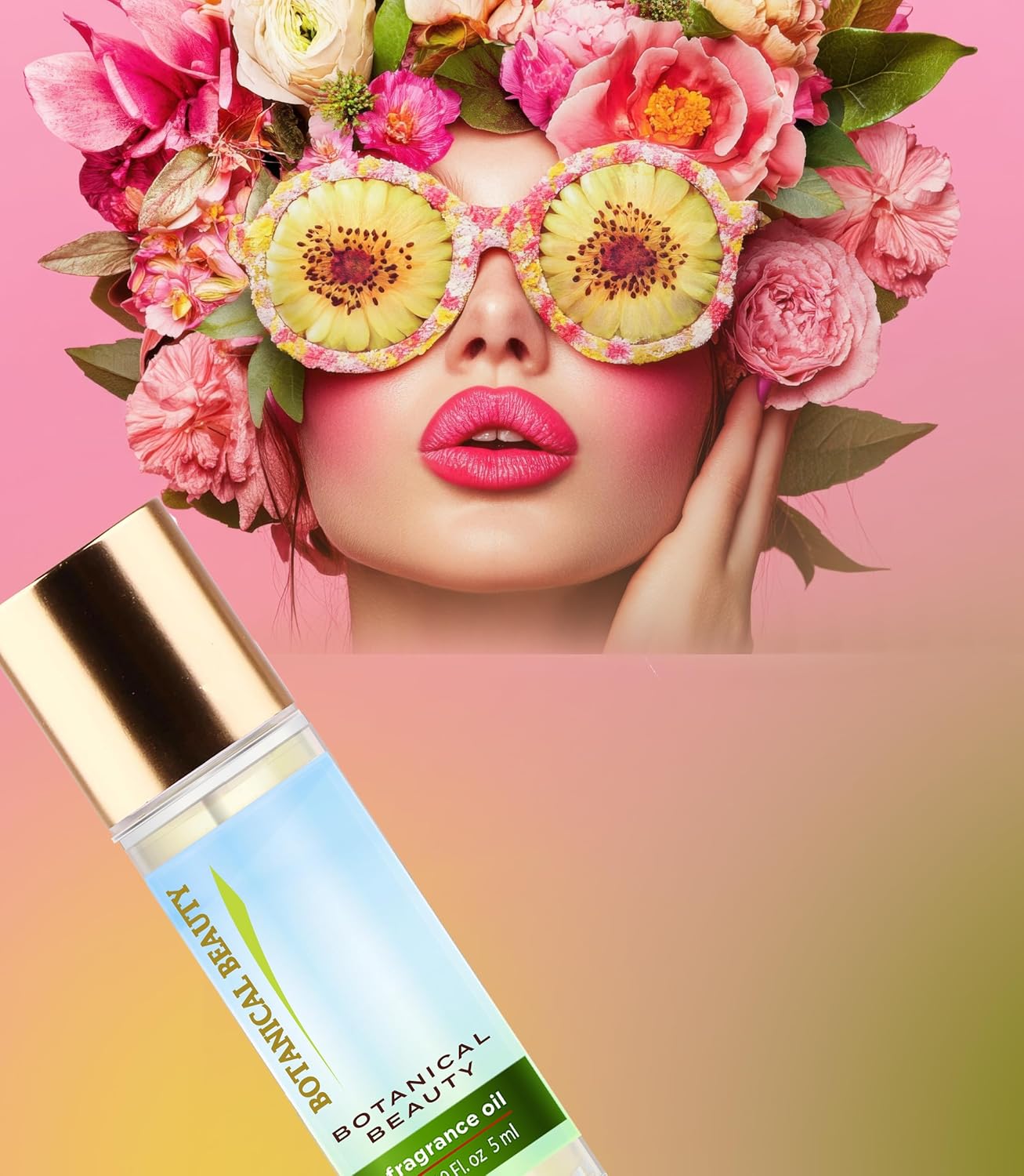 Botanical Beauty' FRAGRANCE OIL ROLL-ON 0.338 FL OZ 10 ML Rollerball Perfume, Alcohol-Free, Long Lasting an exclusive luxury scent with Pink Sugar, Jasmine, Lilac, Magnolia, Musk, Sandalwood, Orange