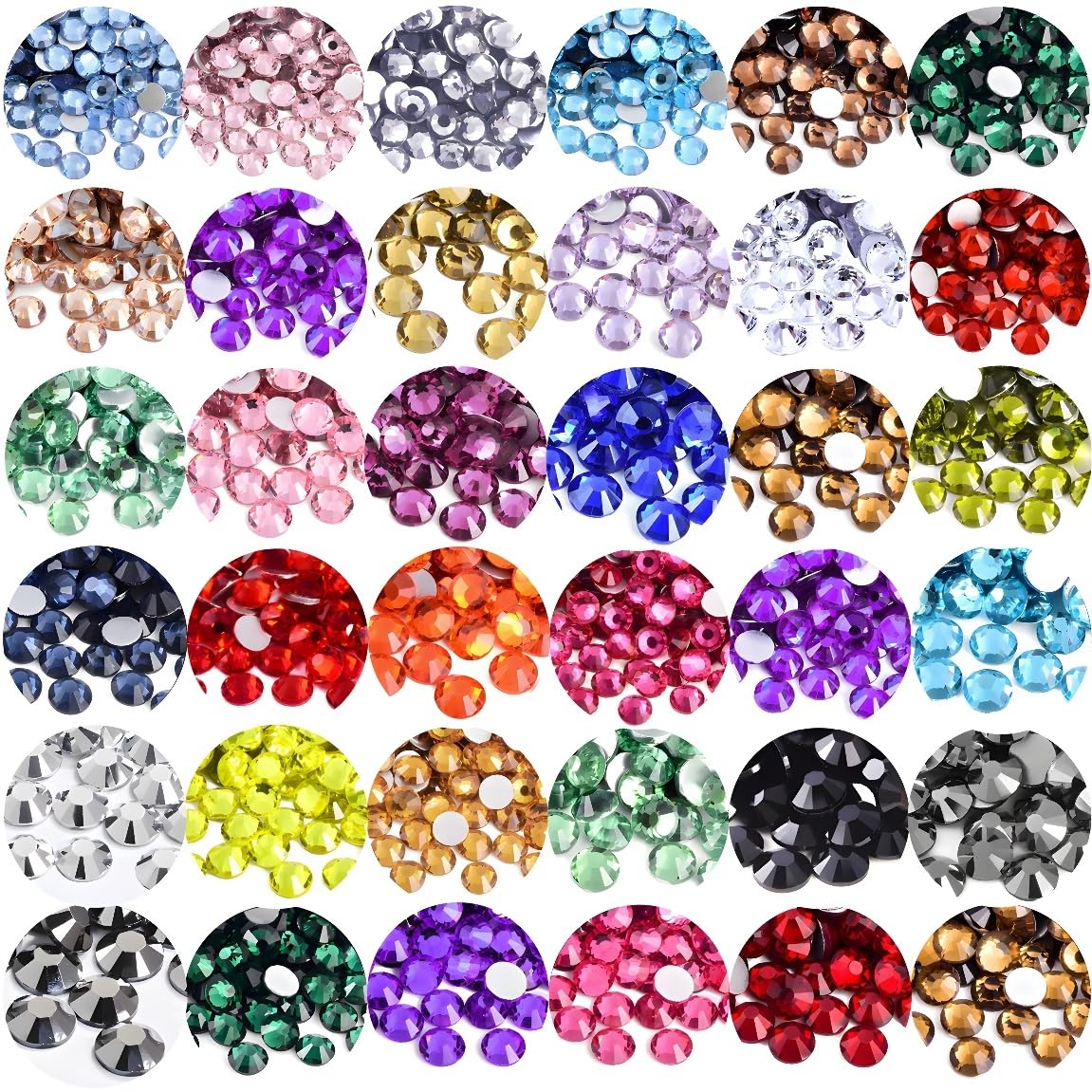Flatback Rhinestones Round Gems for Nails Art and Crafts 2000Pcs SS16 4mm Glitter Crystals Stone DIY Bags Clothes Shoes (Light Blue)