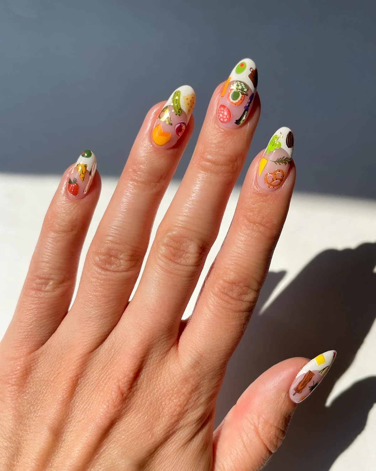 Charcuterie Nail Stickers - Lightweight & Easy-to-Apply Nail Art with Trendy Designs - Durable & Long-Lasting Nail Stickers for Women, Ideal for DIY Manicures & Salon-Quality Nails