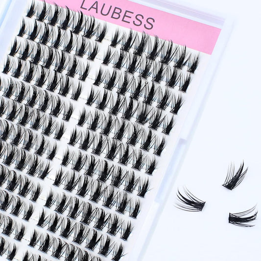 Eyelash Clusters LAUBESS Lash Clusters Individual Lashes Cluster Eyelash Extensions DIY at Home Waterproof Cluster Lashes (Manga)