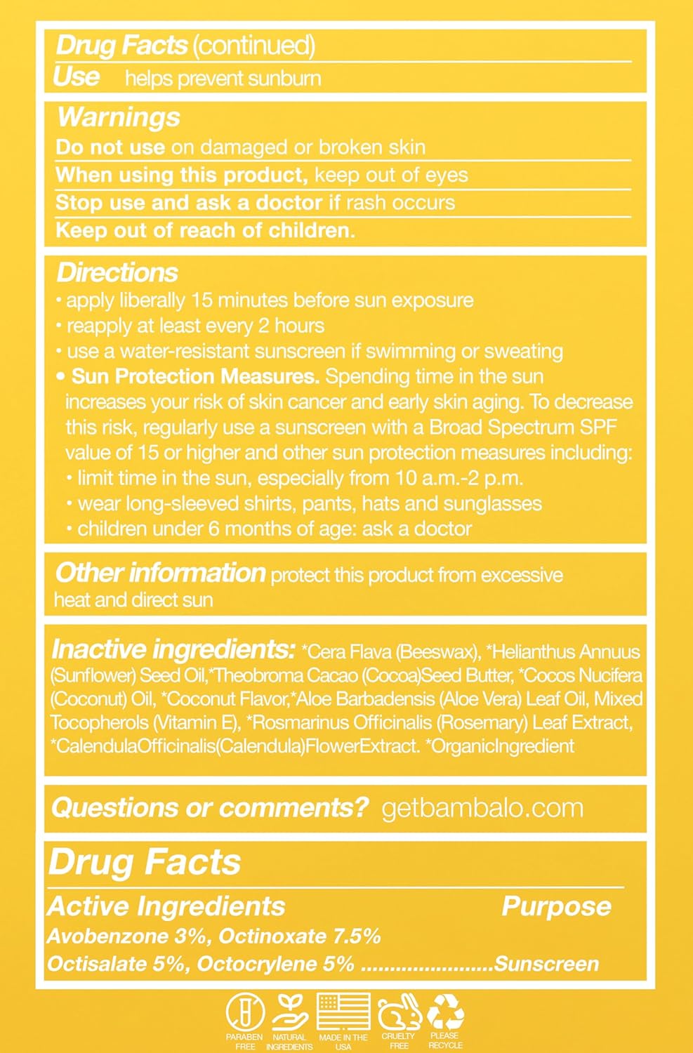 4-Pack Coconut SPF 15 Lip Balm - Organic Ingredients, Broad Spectrum UVA/UVB Protection - Hydrating & Moisturizing, USA Made