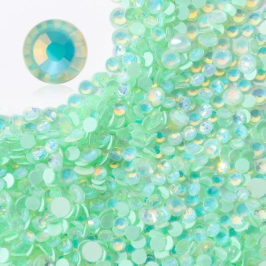 F Light Green Flatback Rhinestones, Glass Rhinestones for Nail Art and Craft, Glue Fix, Loose Crystal Gemstones(F Light Green, SS6, 1440pcs, 1.9-2.0mm)