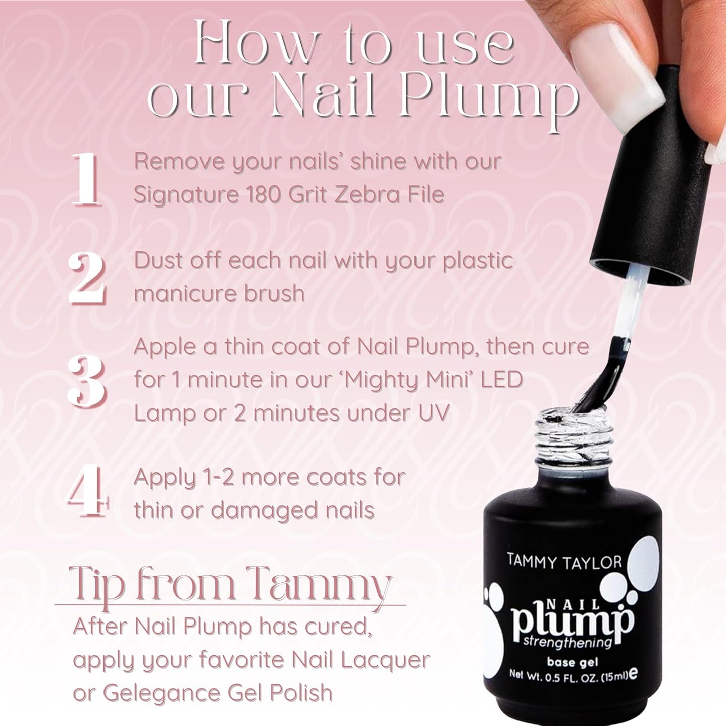 Tammy Taylor Nail Plump Nail Hardener | Extra Strength Healthy Natural Nail Strengthener Polish for Thin Nails and Split Nail Growth Oil Treatment | Helps Repair Nail Biting Damage | Deluxe Kit