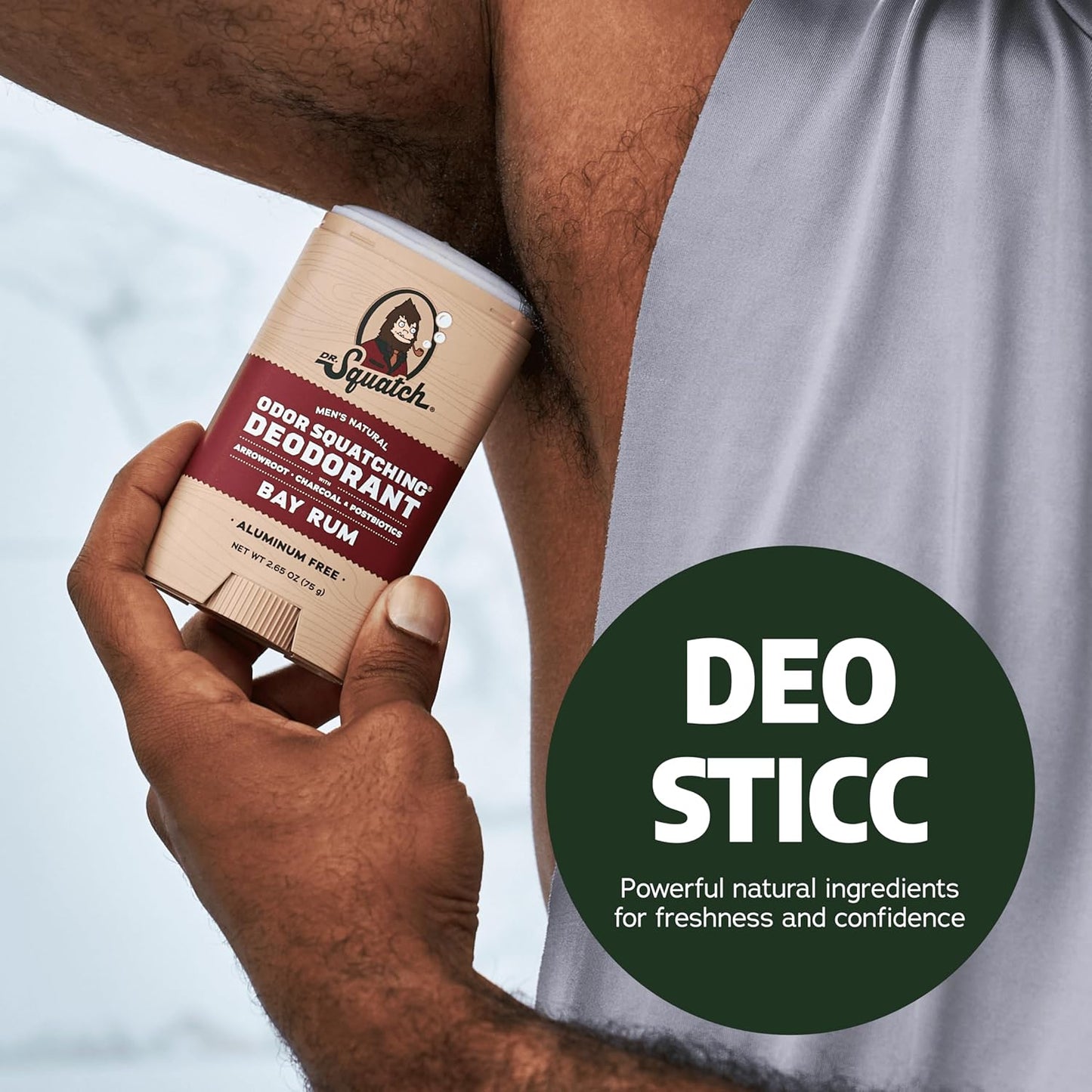 Dr. Squatch Natural Deodorant for Men - Odor-Squatching Aluminum Free - Rainforest Rapids & Wood Barrel Bourbon (2.65 oz, 2-Pack)