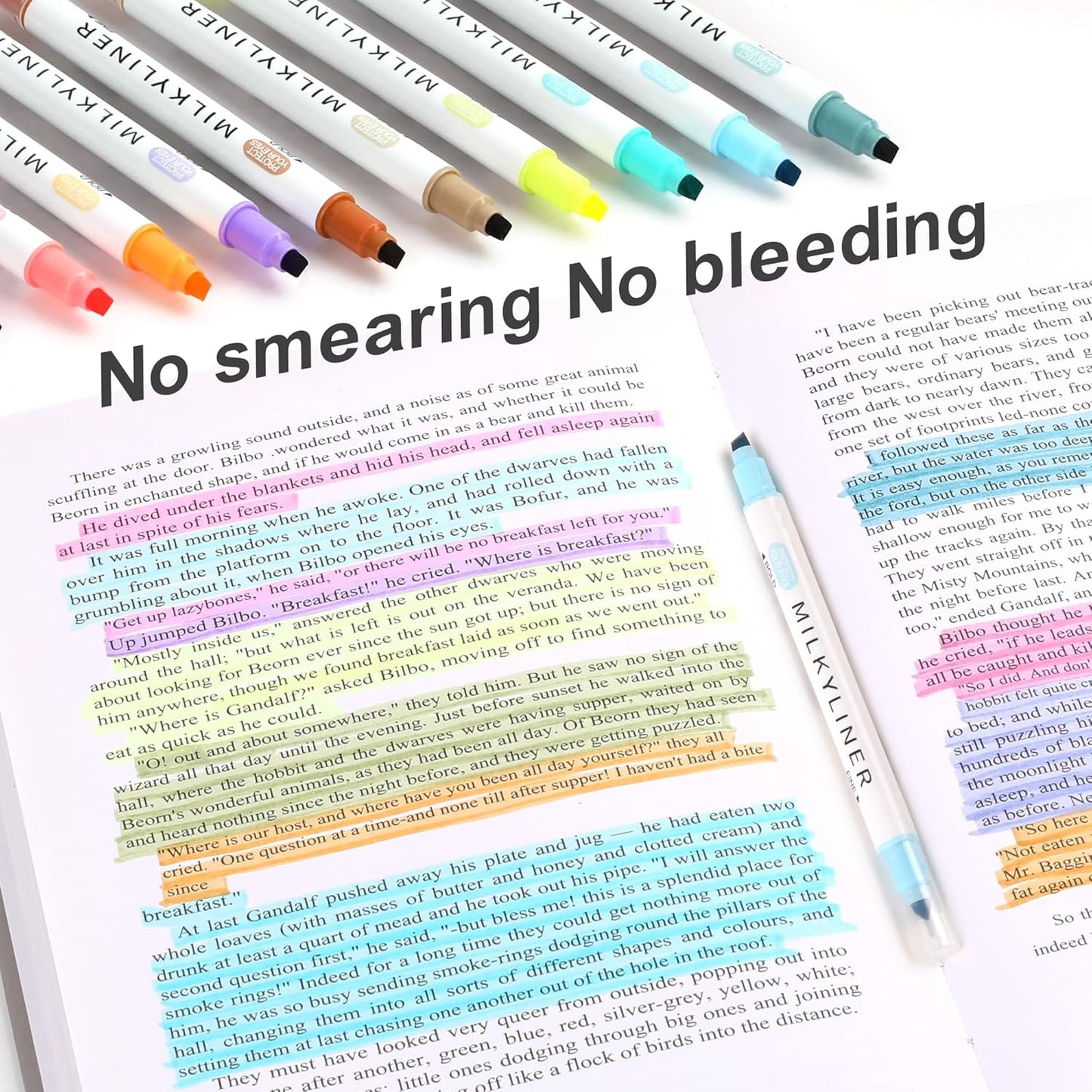 Pastel Highlighters, 12 Assorted Retro Colors, Dual Tip No Bleed Bible Highlighters, Quick Dry Highlighter Book Markers for Journaling, Bible Study, Adults Coloring, Office School Supplies
