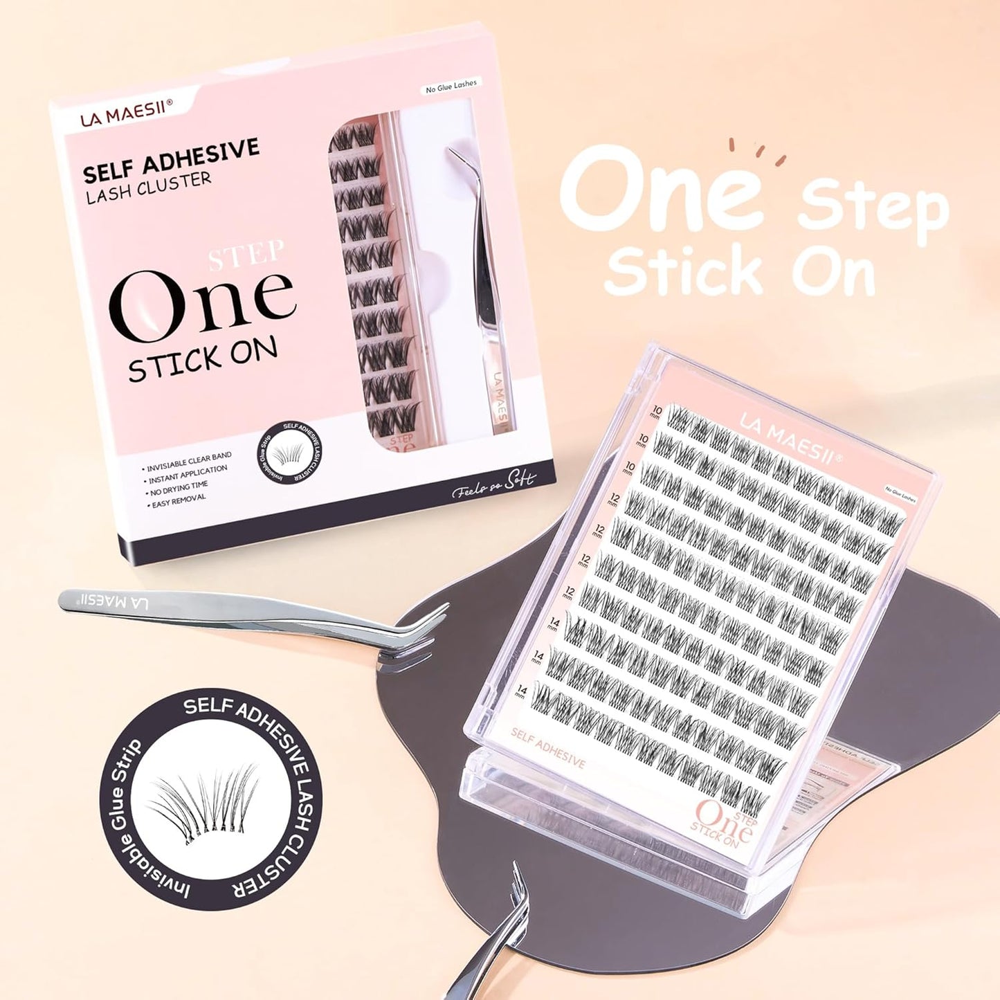 Self Adhesive Eyelashes, 120Pcs Clear Band Lash Clusters, Natural Pre-Glued Eyelash Clusters, No Glue Needed Press On Invisible Band Resuable Eyelashes(SC133)