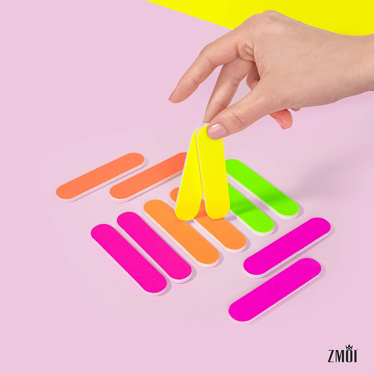 Colorful Neon Girly Mini Emery Board Nail Files (1 Dozen) ZMOI