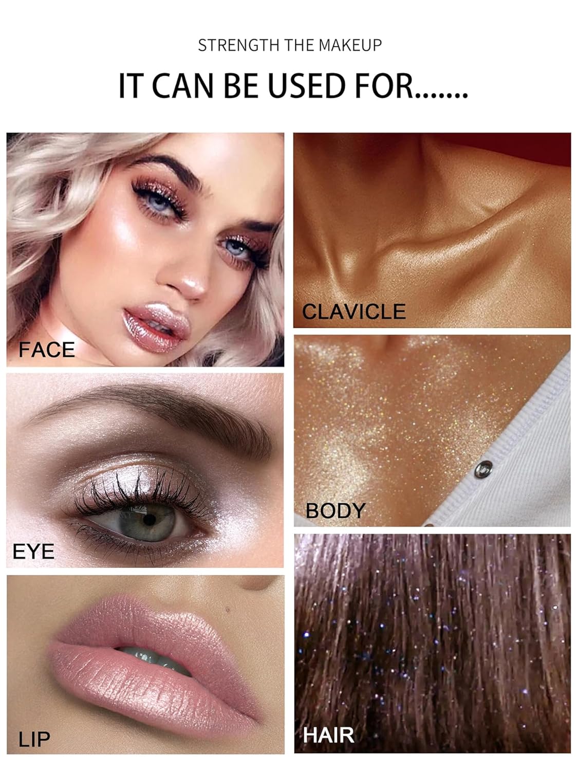 Polvo De Hadas Fairy Dust Highlight Patting Powder - Full Body Contouring and Clavicle Pearlescent Patting Powder for Face and Eye, Christmas Sparkling Body Glitter (#03 Golden Brown)