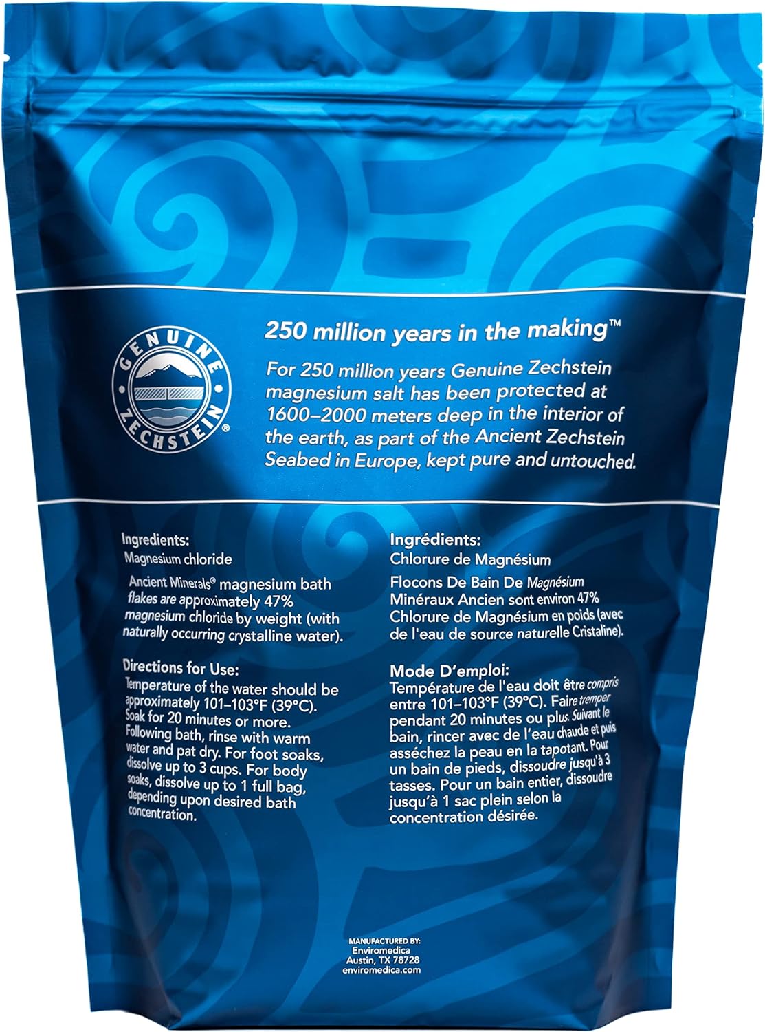 Ancient Minerals Magnesium Bath Flakes – Pure Zechstein Magnesium Chloride for Soaking and Whole-Body Replenishment, 8 lb Bag