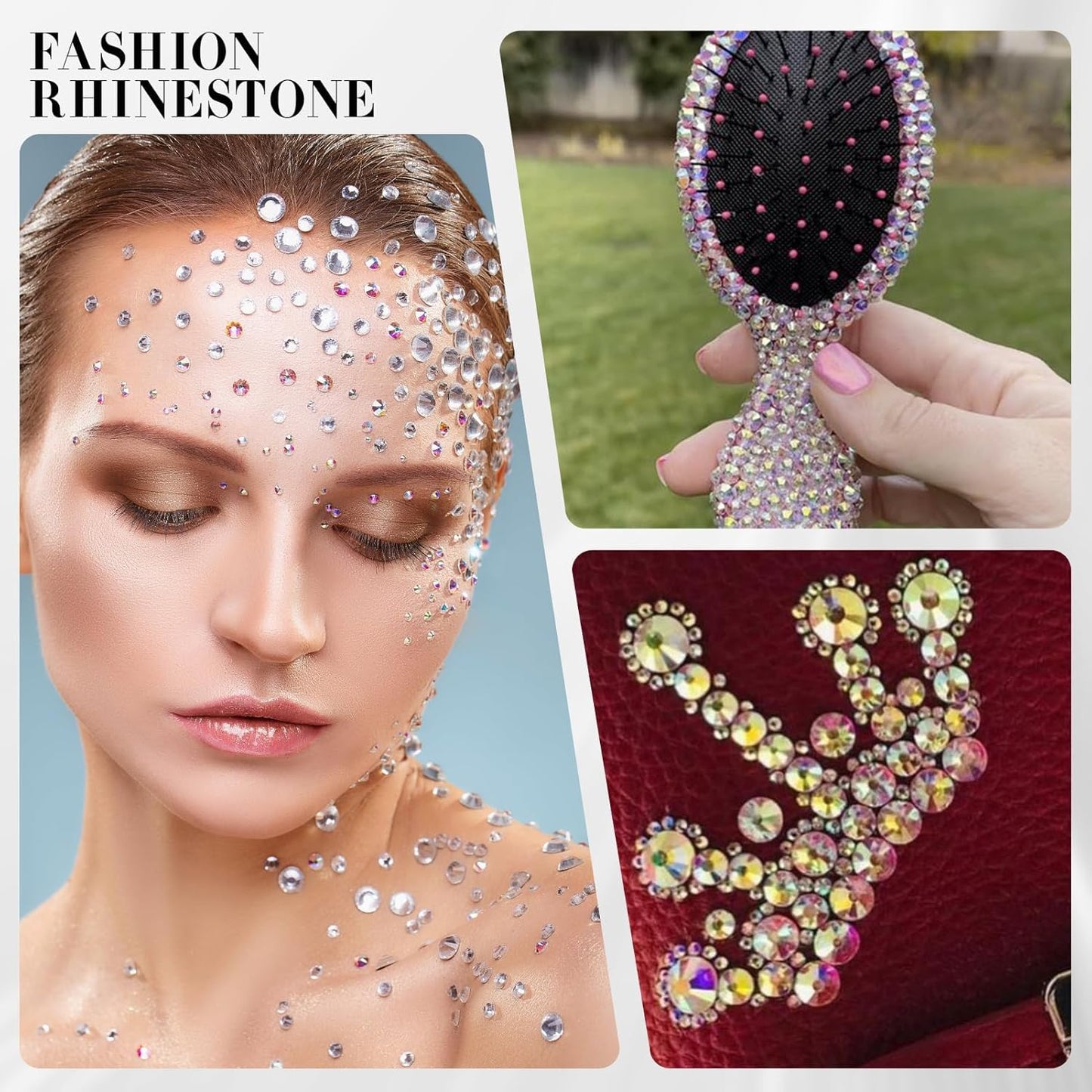 Novani 576pcs Crystal AB Rhinestones Flat Back Round Rhinestone Style 2088 Sparkly Crystal Gemstones for Nail Art and Crafting,SS10(2.7-2.9mm