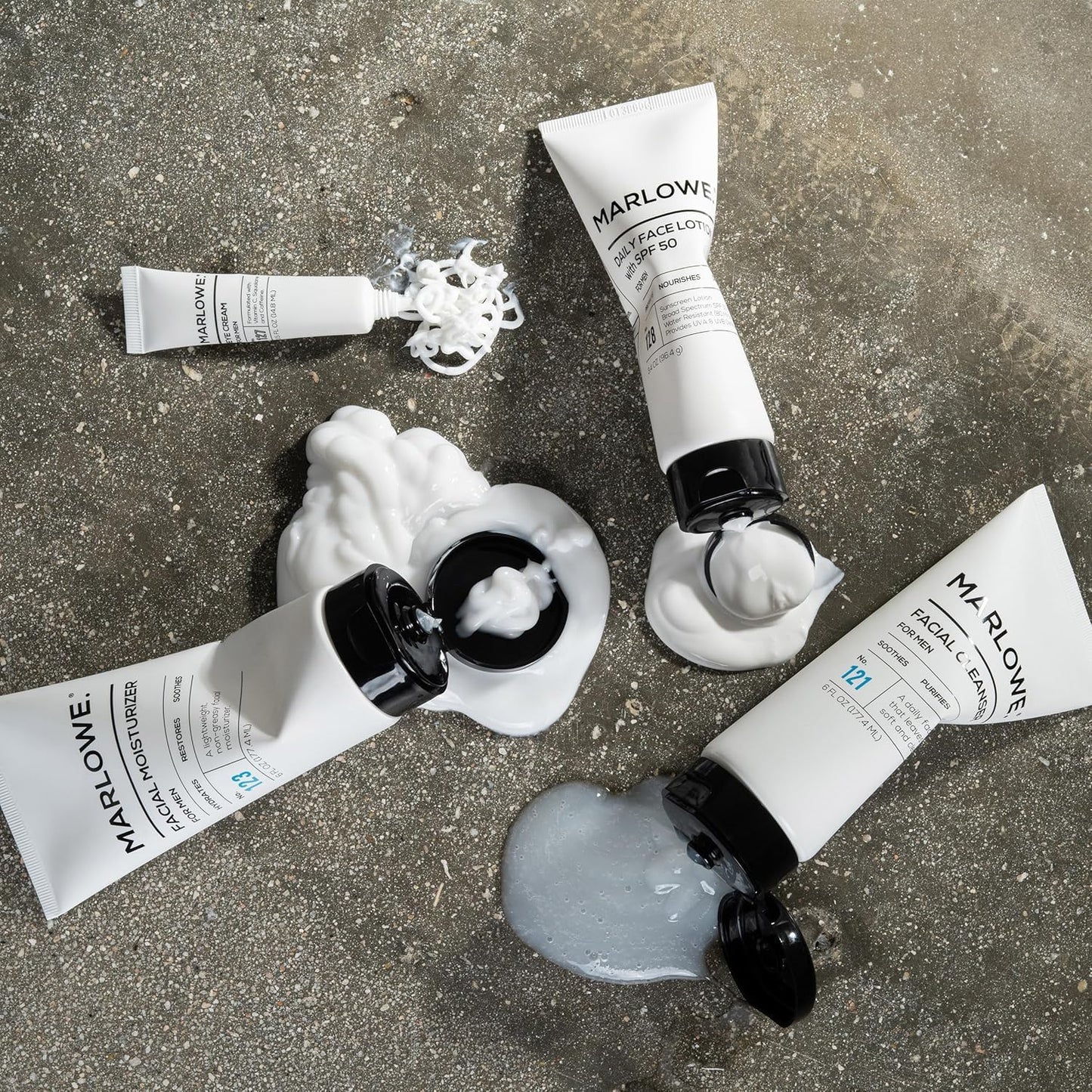 MARLOWE. Face Cleanser & Moisturizer Skin Care Duo, No. 121 Facial Cleanser 6 oz & No. 123 Facial Moisturizer 6 oz with Green Tea & Deep Sea Algae Extracts, Purifies, Hydrates, Refreshes & Soothes