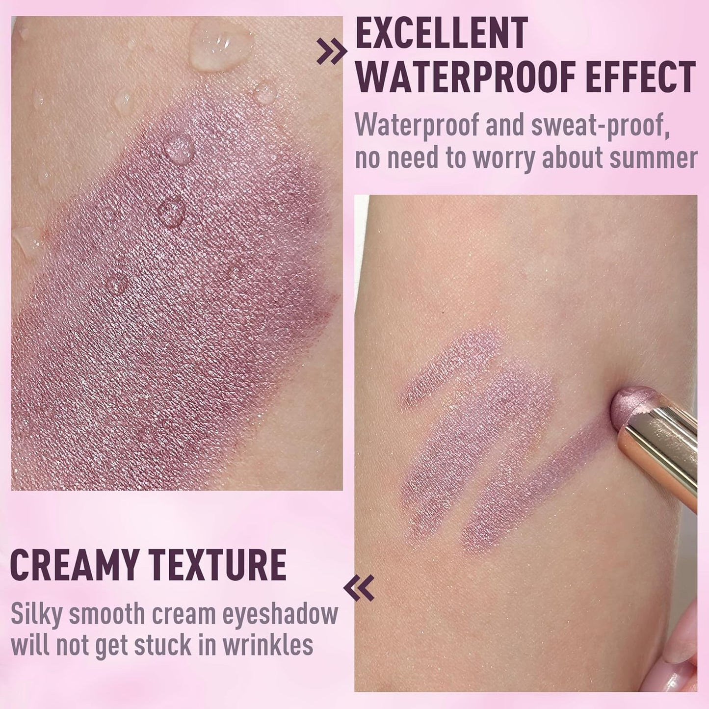 FV Cream Shimmer Eyeshadow Stick，Long Lasting & Waterproof, Multi-Use & High Pigment Eyeshadow Makeup Stick, Amethyst Shimmer