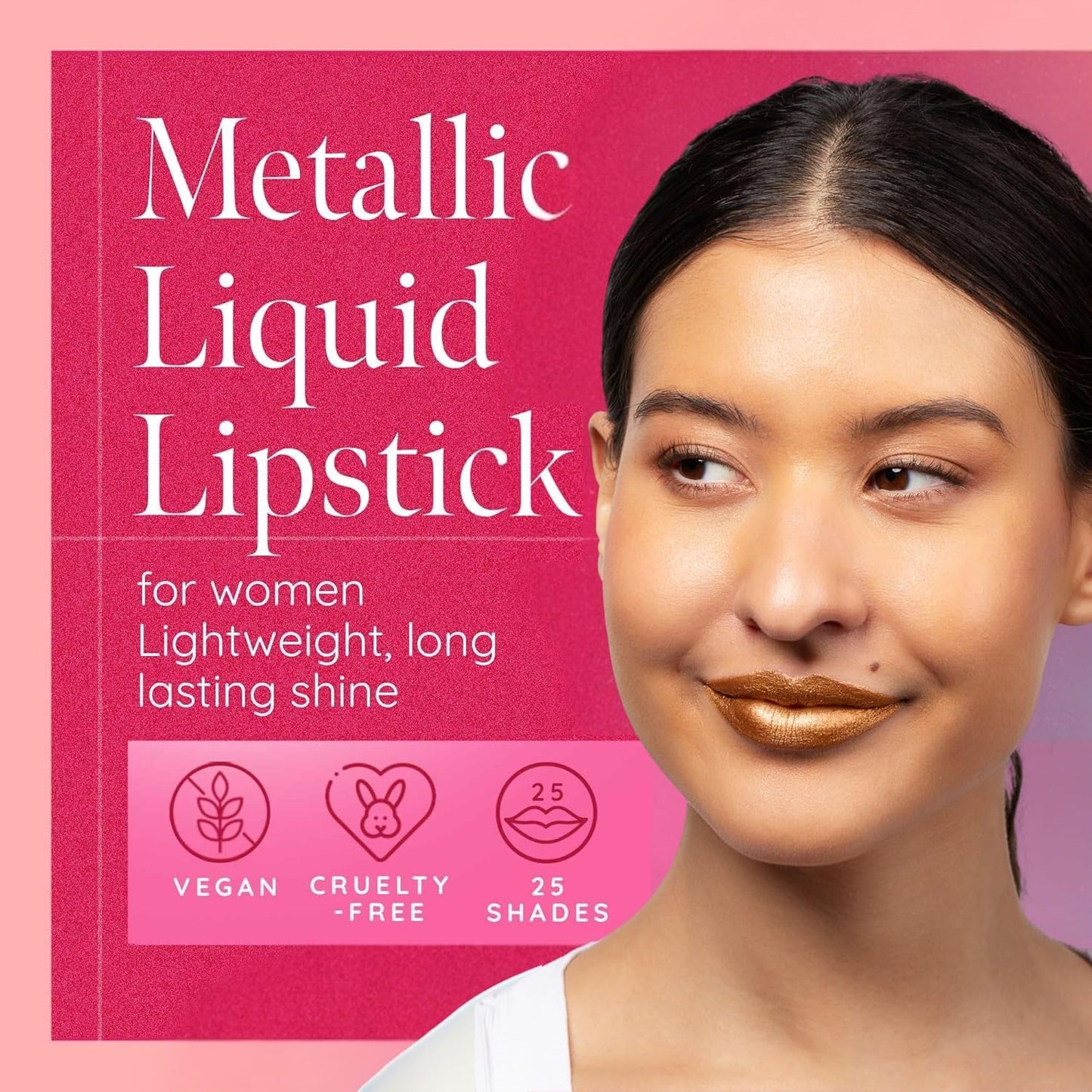 Aromi Gold Digger Metallic Liquid Lipstick, Bronze Yellow Lip Color with Shimmery Finish, Long-lasting Makeup, Handmade (Gold Digger)