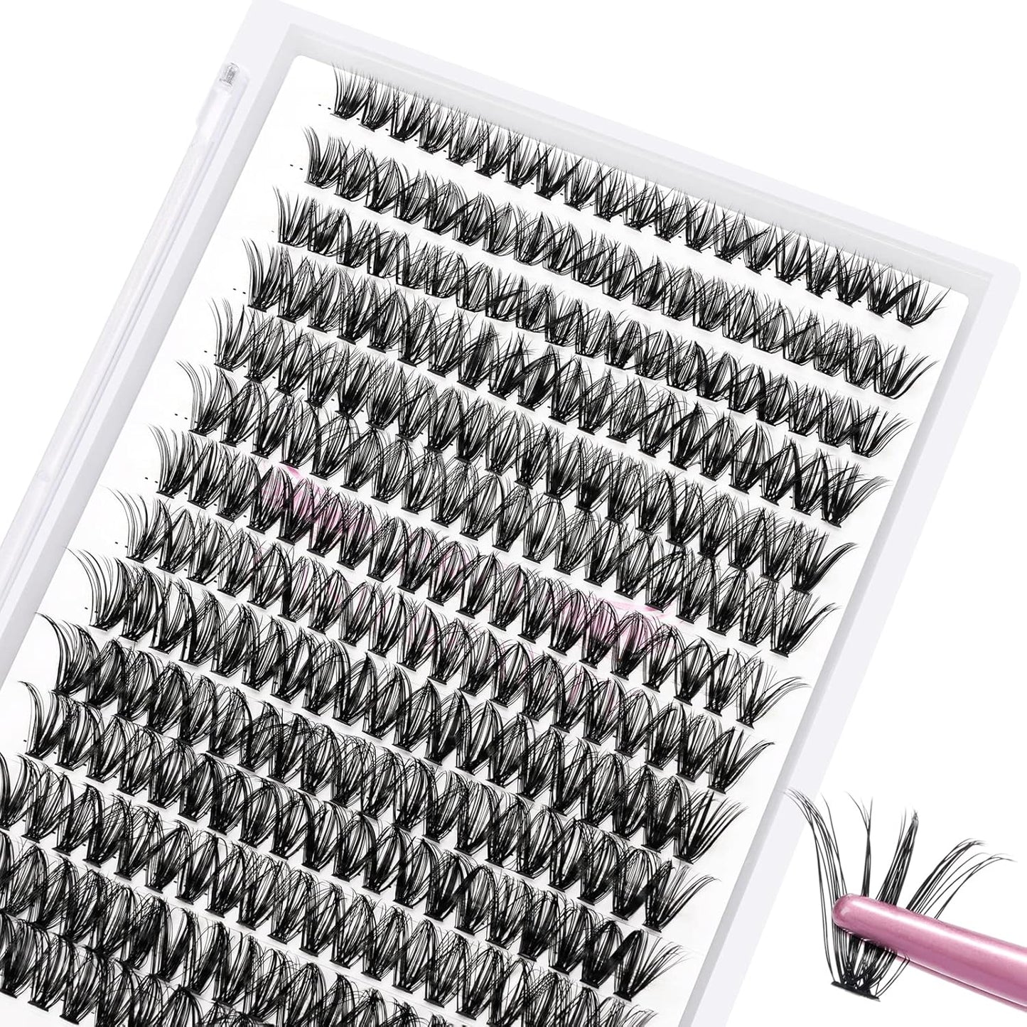 280 Pcs Individual Lashes 40D-C-0.07-12 Cluster Lashes C D Curl Wispy Lashes Bottom Lashes DIY Lashes At Home（40D-C-0.07-12）