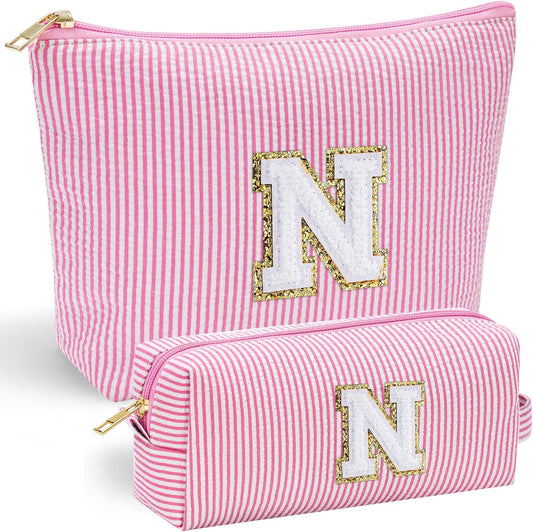 YOOLIFE Cute Makeup Bag for Women - Personalized Women Gifts Pink Makeup Pouch for Girlfriend Bridesmaid Wife | Cosmetic Travel Toiletry Bag for Her Mom | Birthday Gift Idea for Friend Female Sister N