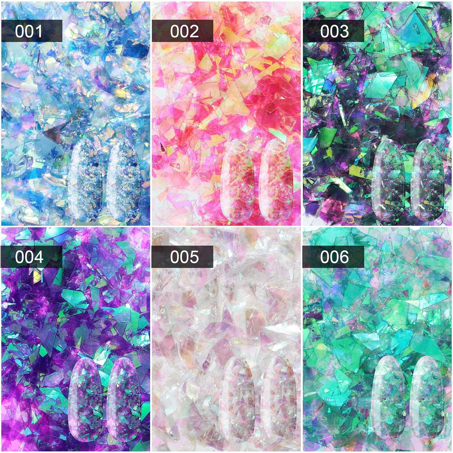 12 Boxes Mermaid Iridescent Chunky Glitter Flakes Chrome Nail Sequins Aurora Holographic Mermaid Nail Glitter Flakes Glitters Chunky Iridescent Flakes for Face Eyes Body Hair Nail Decoration