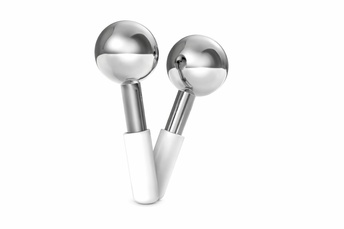 Stainless Steel Cryo Ice Globes for Facial Cooling & Massage (Silver)